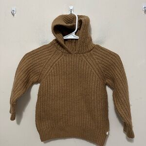 Buho alpaca Wool blend Cozy Brown Knit Hooded Sweater Kid’s Size 6